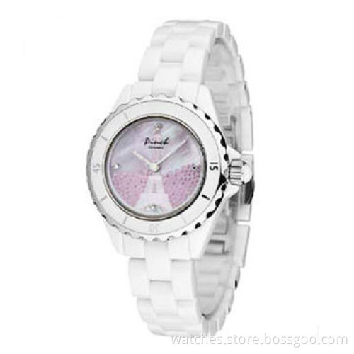 New Luxury High-quality Shell Cameo Designer Ceramic Fashionable Watches for Women, Waterproof